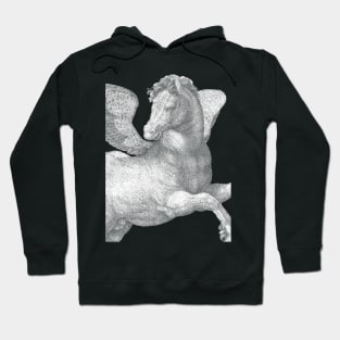 Pegasus With Butterfly Wings Diagonal Line Art Hoodie